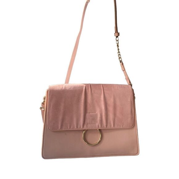 Who What Wear Blush Pink Foldover Crossbody Purse with Gold Hardware Like New! - Picture 1 of 11
